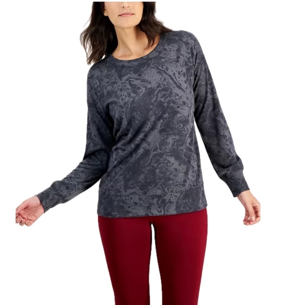 NWT Ideology Women's Butter French Terry Open-Back Pullover Top size small
